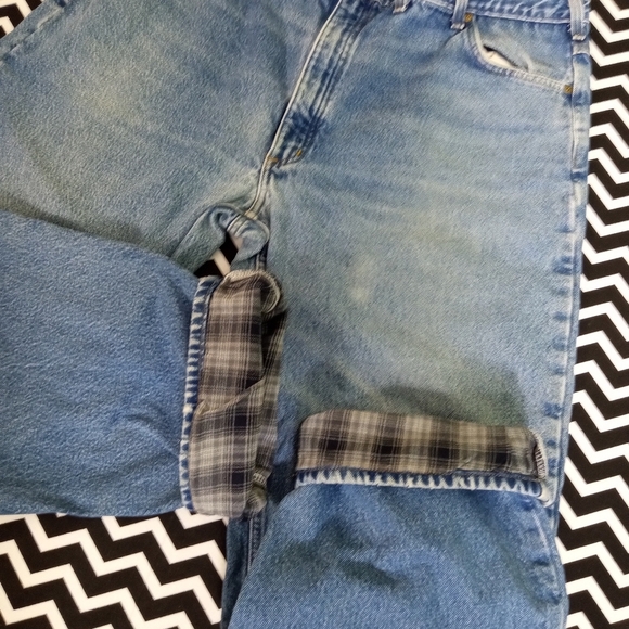 Vintage CARHARTT flannel lined jeans denim pants men's regular size 44 x 30 - b5 - Picture 2 of 8